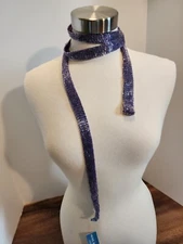 Nine West Purple Beaded Skinny Designer Scarf NWT