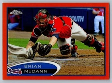 2012 TOPPS #9 BRIAN MCCANN ORANGE REFRACTOR - NM-MT *TEXCARDS*