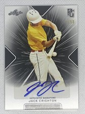 2021 LEAF PERFECT GAME JACK CRIGHTON BLACK PAPER AUTO # 7/50