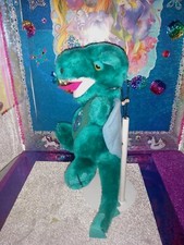 Vtg.   Dakin / Mythical Dragon Teal Blue Color w/Blue Wings '1983 9.5" Plush 