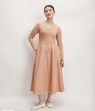 NWT!!Everlane The Long-Sleeve Riviera Dress Women Size XS Color Blush PINK.