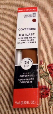 New Covergirl Outlast Extreme Wear Concealer 24HR Full Coverage 880 Cappuccino 