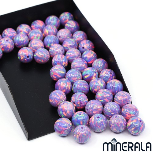 LABORATORIO SINTETICO VIOLA CREA PERLINE ROTONDE OPALE COMPLETAMENTE FORATE 2mm-8mm WP0276D - Foto 8 di 14
