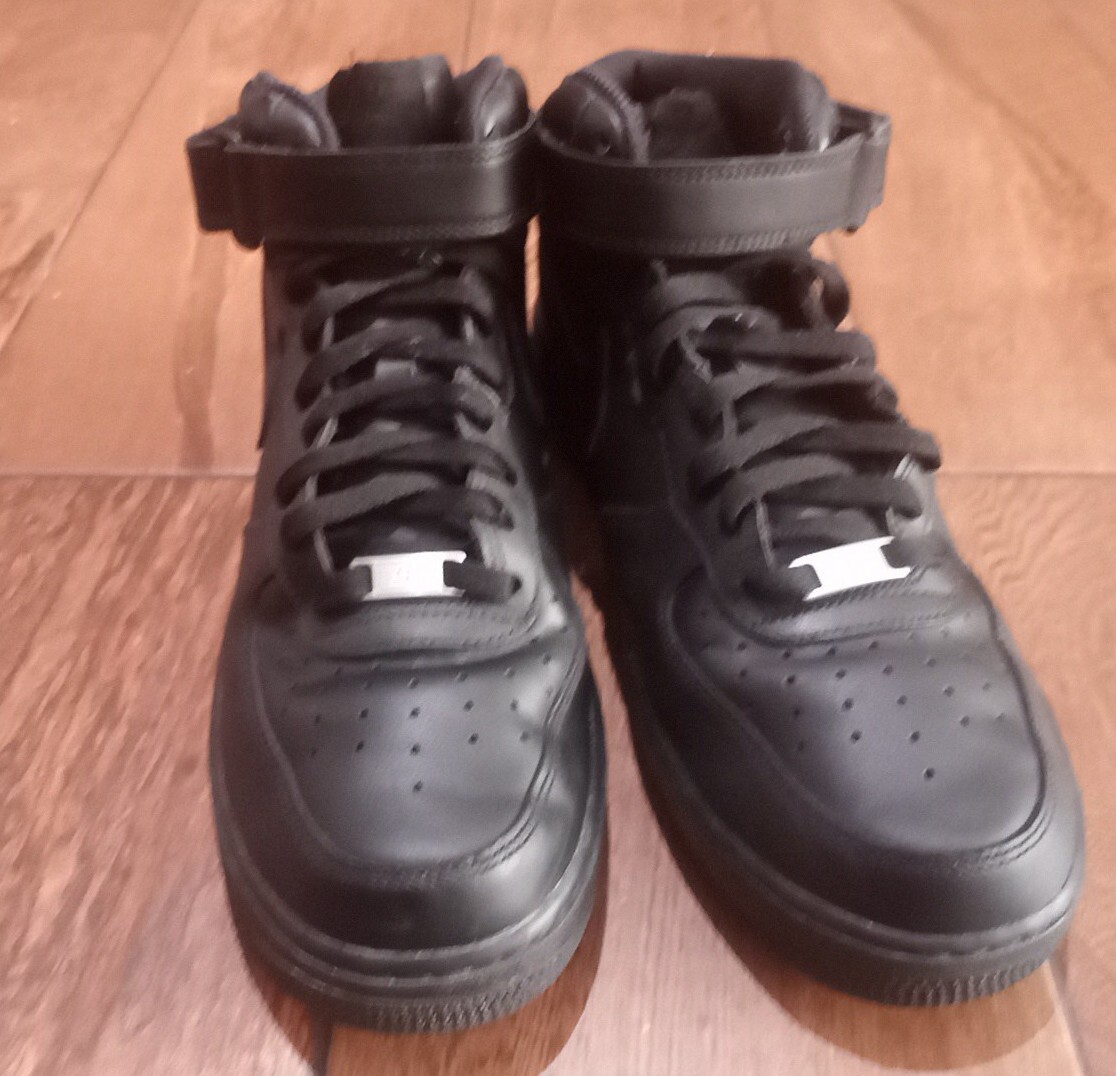 Nike Air Force 1 One Mid Triple Black All Leather Original CW2289