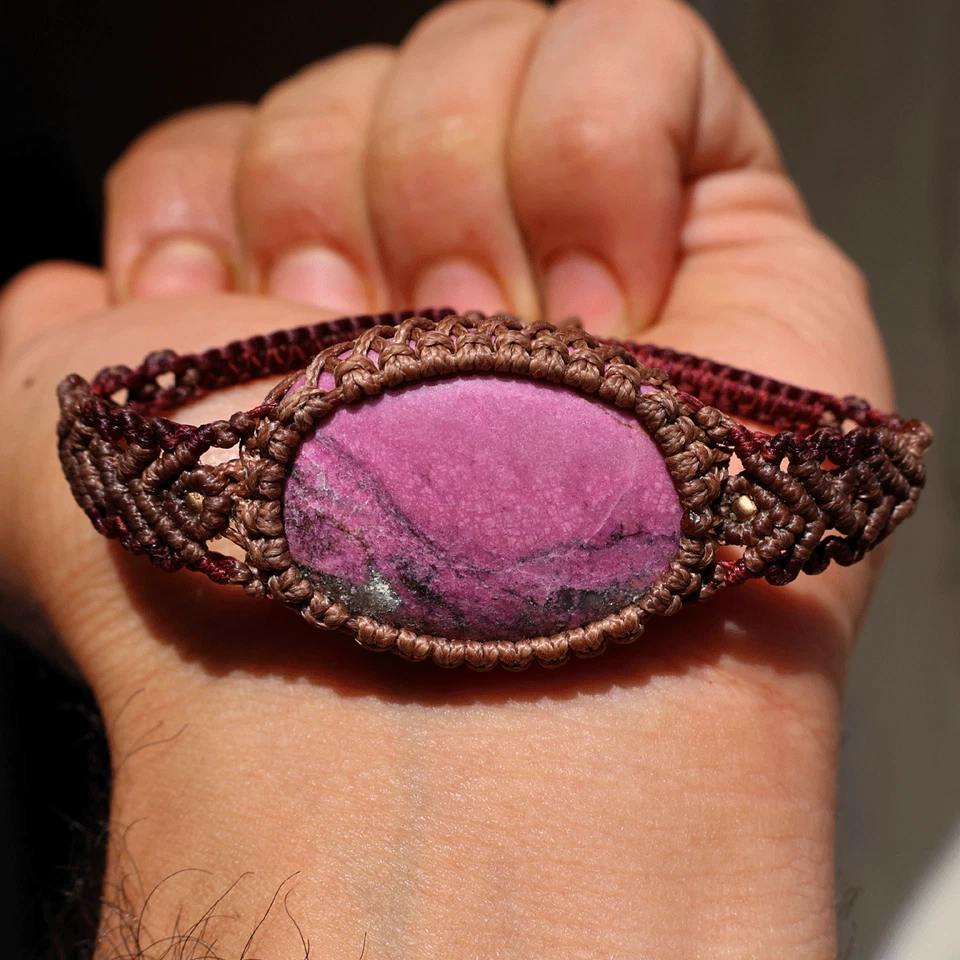 手工制作摩洛哥天然钴方解石宝石微黄水晶手链 — 第 2/4 张图片