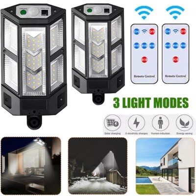 2 pcs Solar Power 43 LED Lights Motion Sensor Outdoor Security Lamp Wall Lamp