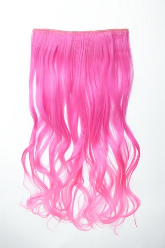 Extension Hair Extension Clip-In 5 Clip Curly Bi-Coloured Ombre Pink 50cm Long - Picture 1 of 3