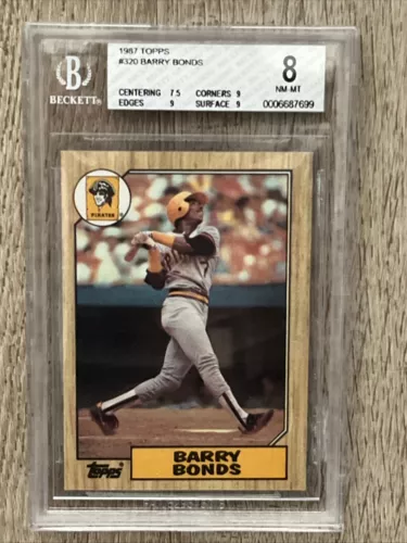 1987 Tops Barry Bonds Beckett BGS 8 NM-MT