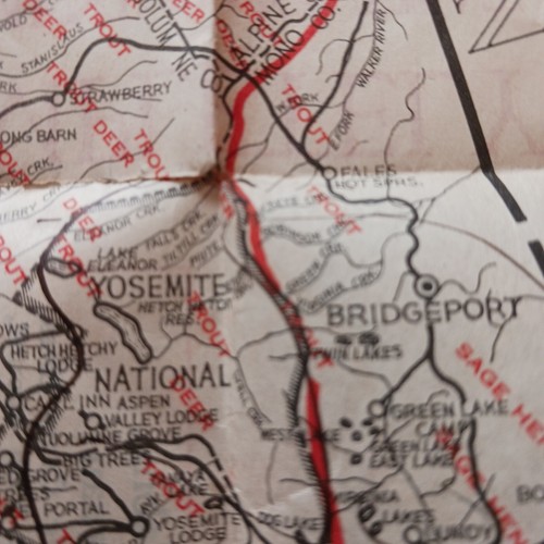 Antique 1920s California Hunting Area Habitat Folding Map Dyas Sporting Goods - Picture 17 of 20