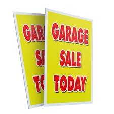 Garage Sale Today 24" x 36" 2 Pack Of Store Sign Plastic Or Decal