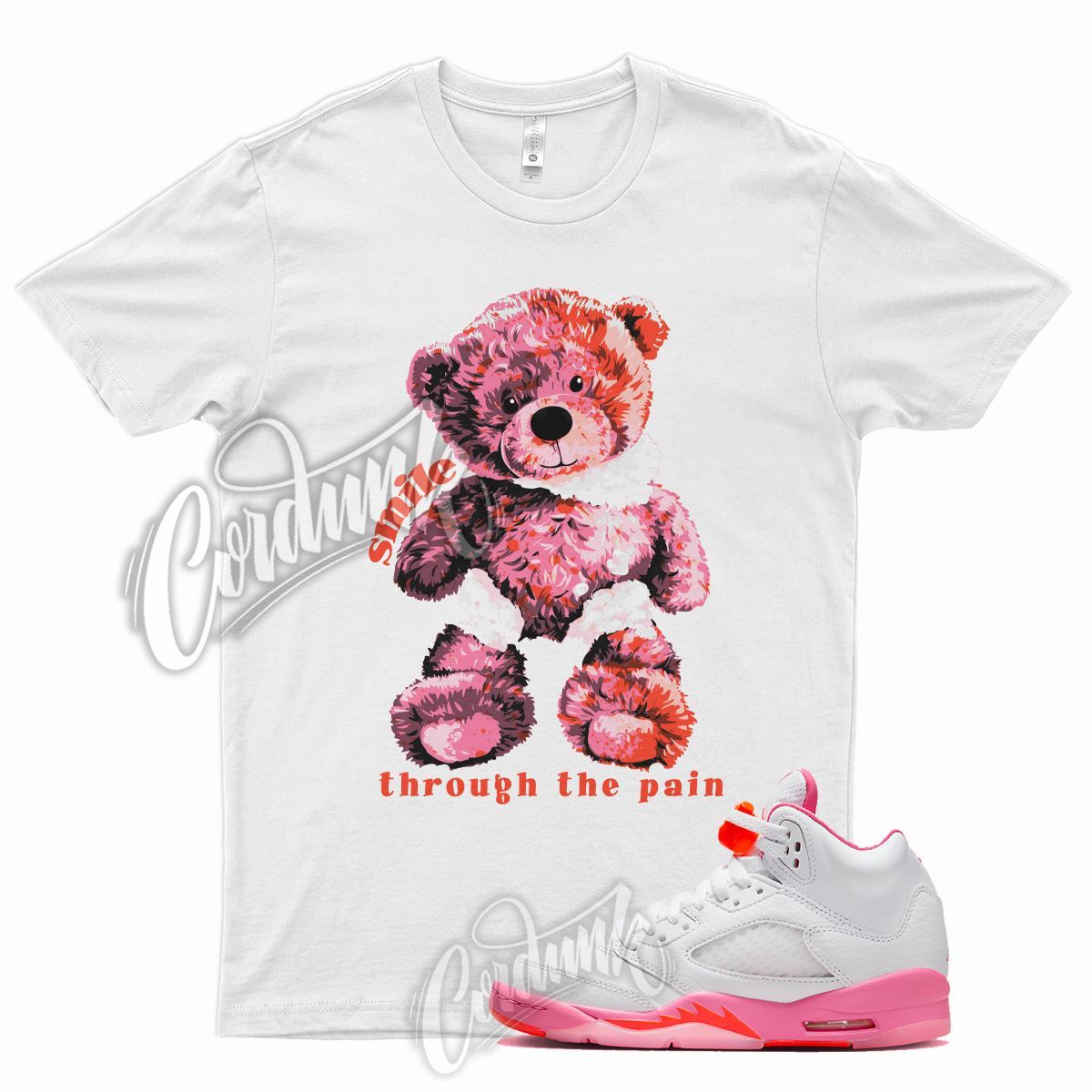 SMILE T Shirt for J1 5 GS Pinksicle Safety Orange WMNS 14 1