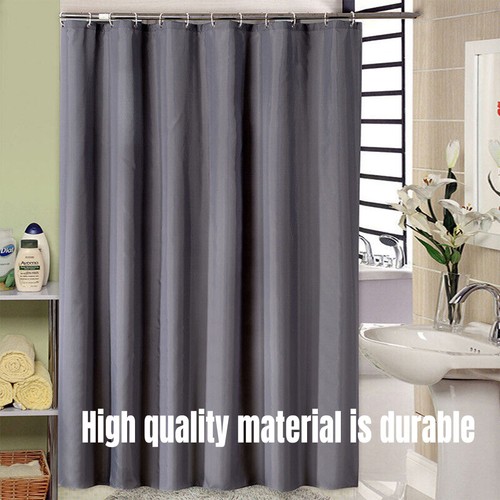 Extra Long Fabric Shower Curtain Waterproof With Hooks Weighted Hem 180x200cm AU - Picture 5 of 23