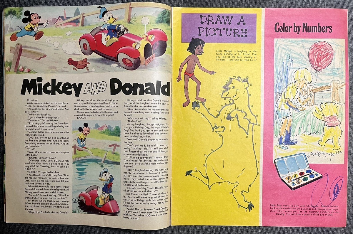 Vtg Disneyland Magazine No 3 Mickey Donald Alice Snow White Dumbo
