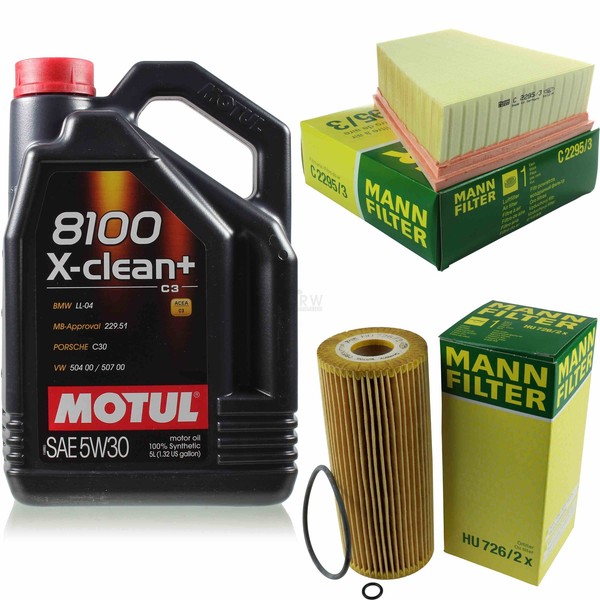 Mann Inspektionspaket 5L Motul 8100 X-Clean+ 5W-30 FüR Seat Ibiza Iii 1.9 Tdi-image