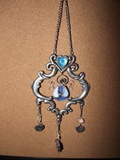 Metal Wall Hanging w/Stained Glass Angel - Approx 12"w/Chain