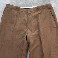 Vintage Polo Ralph Lauren Pants Men 40 Brown Linen Silk Old money Casual Trouser