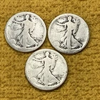 1916-D (2) 1918-S (1) Walking Liberty Half Dollars Lot Of (3).FREE SHIPPING.