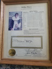 Willie Mays HOF, Notarized Certified Auto Signed Stat Sheet, RARE, Giants (1989)