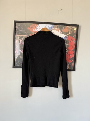 Burberry Prorsum Black Knit Sweater Women's Size L Chain Detail black label  - Afbeelding 15 van 15