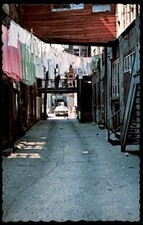 Vintage Quebec Canada Rue Sous-le-Cap Alley Laundry Postcard Laval Couët