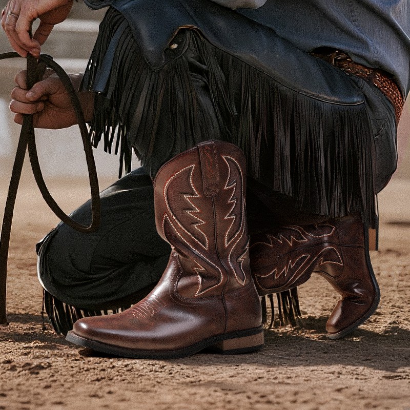 Men's Western Boots Square Toe Boot with Chic Embroidered Cowboy