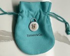 Tiffany & Co Sterling Silver .925 18K 750 Round Keyhole Lock Padlock Pendant  — photo 3
