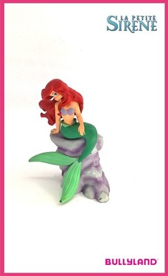 ARIEL THE LITTLE MERMAID on rock figure - DISNEY BULLYLAND handpainted 10cm