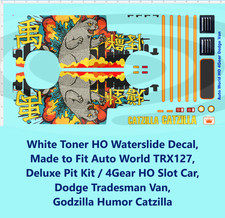 White Toner HO Decal for AW 4Gear Dodge Tradesman Van Godzilla Catzilla Kaiju