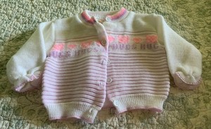Vintage Baby White, pink and lavender sweater