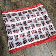 Patriotic Scarf Americana Red White Blue Flag Print USA 13 x 57 Summer July