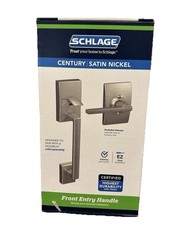 Schlage Century Satin Nickel Latitude Door Handleset Grip with Century Trim