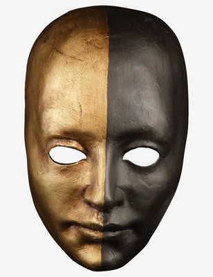 Venetian Mask Gold & Black Face Made In Venice, Italy!