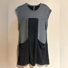 Free People Wildflower Mini Dress Size XS Black White Slouchy Pocket