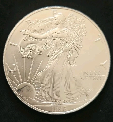1996 American Silver Eagle, .999 Fiine Silver, Key Date, Uncirculated Ungraded