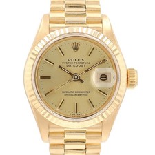 Rolex Ladies Datejust Solid 18K Yellow Gold President Watch Champagne Index 26mm