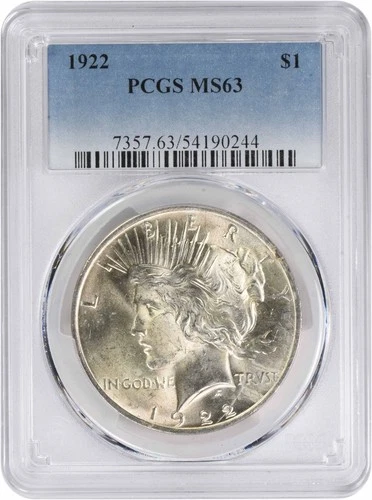 1922 Peace Silver Dollar MS63 PCGS