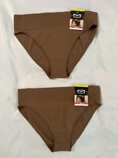 NEW Maidenform Seamless High Leg Bikini Brown Women's Size Medium 2 Pair DM2317