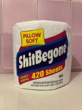 Vintage Shitbegone Pillow Soft Tissue Toilet Paper ORIGINAL bathroom 2-ply roll