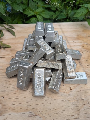 5 Lbs. Pewter Ingots for Casting Hand Poured From Scrap Pewter Items - Repour