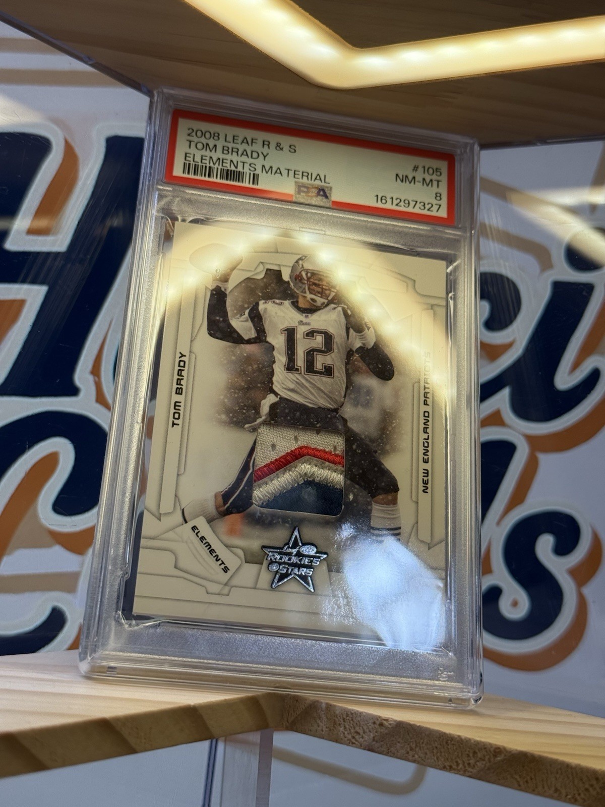 2008 Tom Brady Game Used Worn Jersey Color Patch PSA 8 Leaf Rookie & Star GU/250 view 8