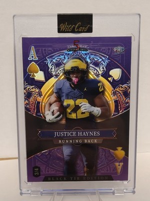 2026 Wild Card Stacked Deck Black Tie Justice Haynes 3/4 PRC RB Michigan 