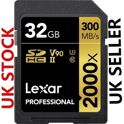 Lexar Professional SD SDXC 32GB Karte 2000X, UHS-II, U3, V90, 300MB/s - CLASS 10