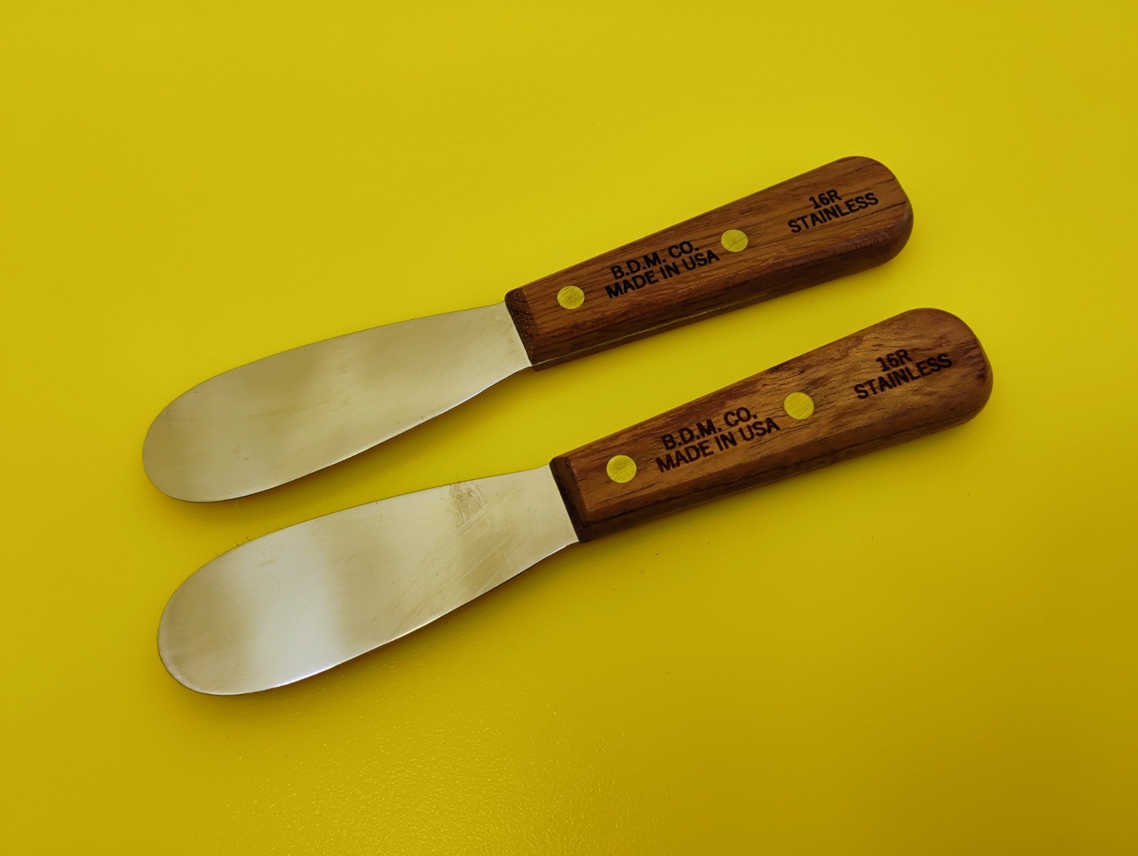 Dexter USA Set (2) Smooth Edge Dental Spatula 16R Stainless Wood Hndl Factory2nd