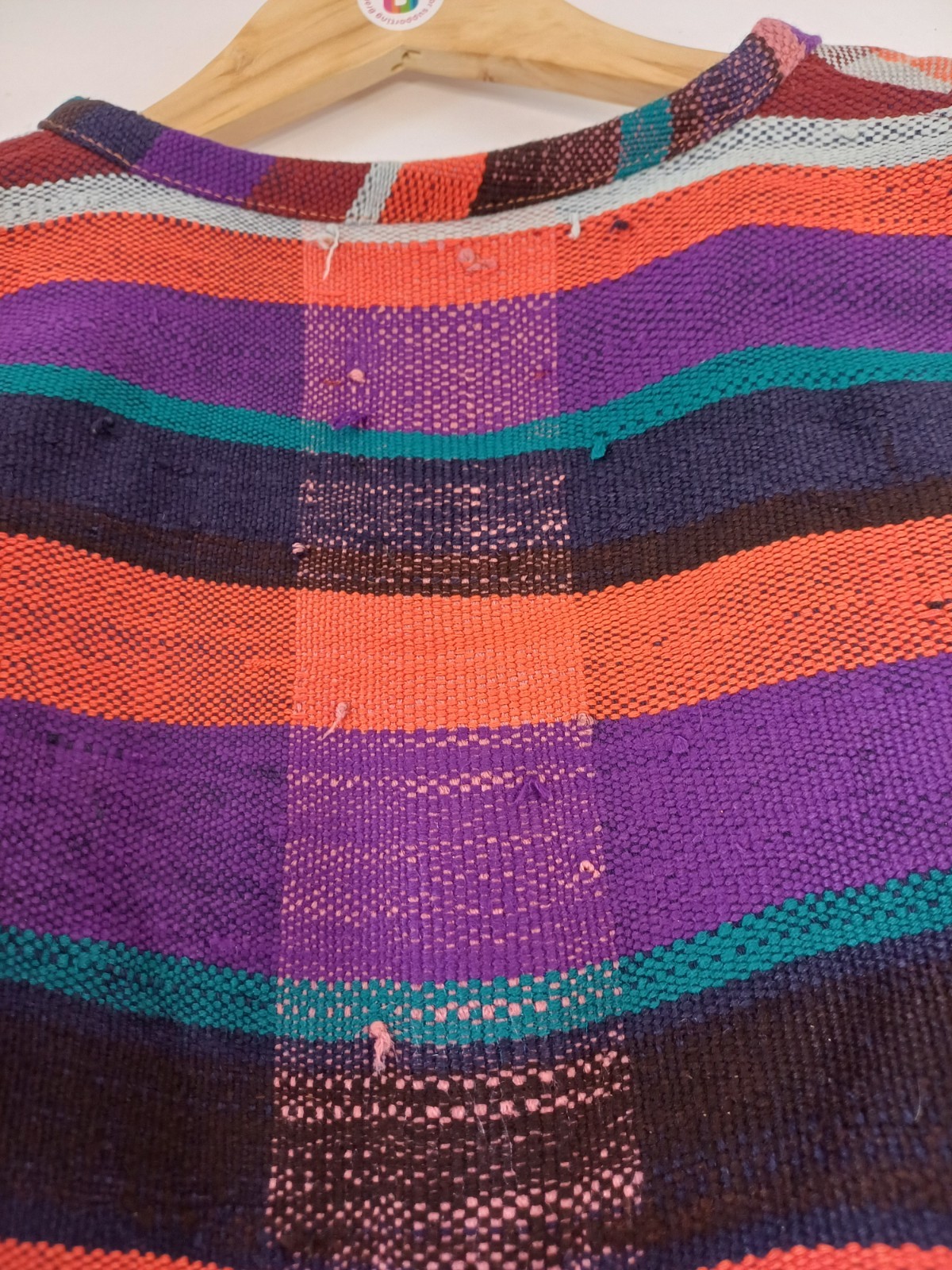 La Gazelle Fringed Multicolour Plaid Waistcoat Gilet One Size Approx M Artisan image 8