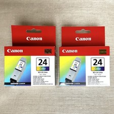 New Sealed Canon BCI-24 Color Ink Cartridge Lot of 2 Genuine OEM