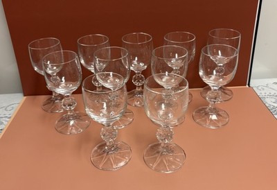 BOHEMIA CRYSTAL Set of 11 Czechoslovakia ''CLAUDIA'' Cordial Glasses 2oz 4.25 