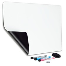 Magnetic Dry Erase Whiteboard Sheet for Fridge - 19x13 - Stain 19x13", White