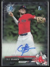 2017 Bowman Draft #CDA-CB Cole Brannen Chrome Draft Pick Autographs