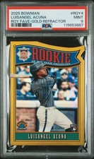 2025 Bowman LUISANGEL ACUNA Gold Rookie Of The Year Favorites RC  /50 PSA 9 #932