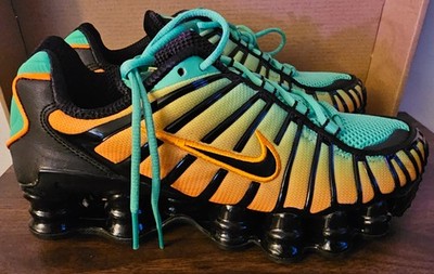 Nike Shox TL GS Youth Size 5.5 Sneakers Green Black Yellow Orange IO4645 300